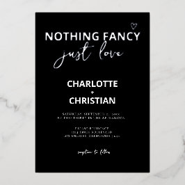 Nichts Extravagant nur Liebe Minimalistisch Hochze Folieneinladung