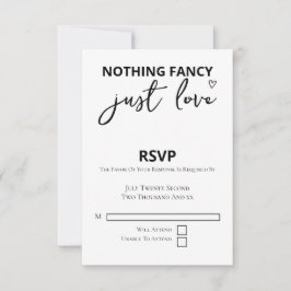 Nichts Extravagant nur Liebe Minimalistisch Hochze RSVP Karte