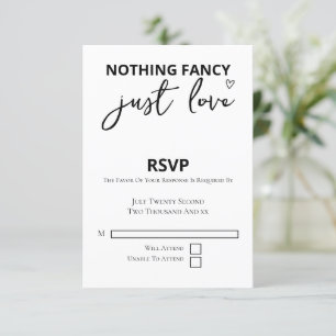 Nichts Extravagant nur Liebe Minimalistisch Hochze RSVP Karte