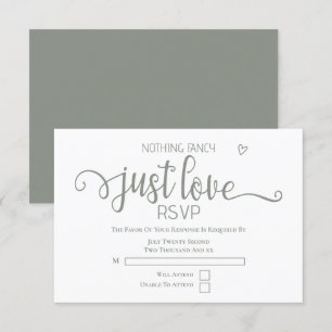 Nichts Extravagant nur Liebe Minimalistisch Hochze RSVP Karte