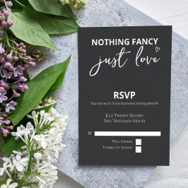 Nichts Extravagant nur Liebe Minimalistisch Hochze RSVP Karte