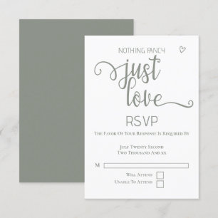 Nichts Extravagant nur Liebe Minimalistisch Hochze RSVP Karte