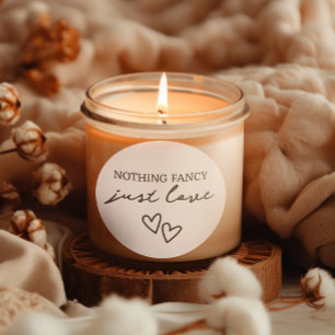 Nichts Extravagant nur Liebe Minimalistisch Hochze Runder Aufkleber