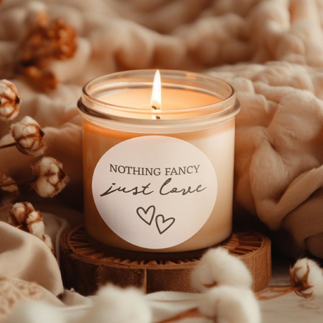 Nichts Extravagant nur Liebe Minimalistisch Hochze Runder Aufkleber (Nothing Fancy Just Love Minimalist Wedding Classic Round Stickers from Ricaso. Modern black & white)