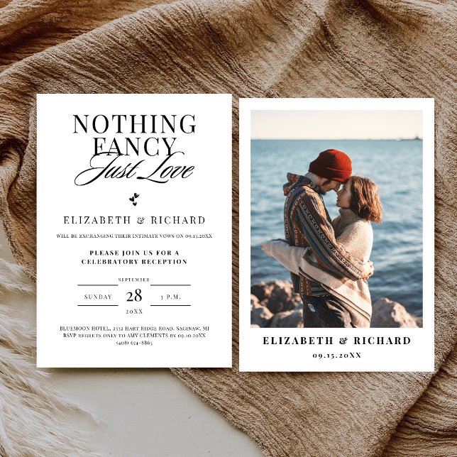 Nichts Extravagant nur Liebe Minimalistisch Lässig Einladung (Von Creator hochgeladen)