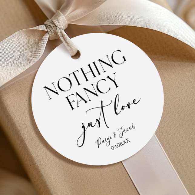 Nichts Extravagant nur Liebe Minimalistisch Lässig Geschenkanhänger (Von Creator hochgeladen)