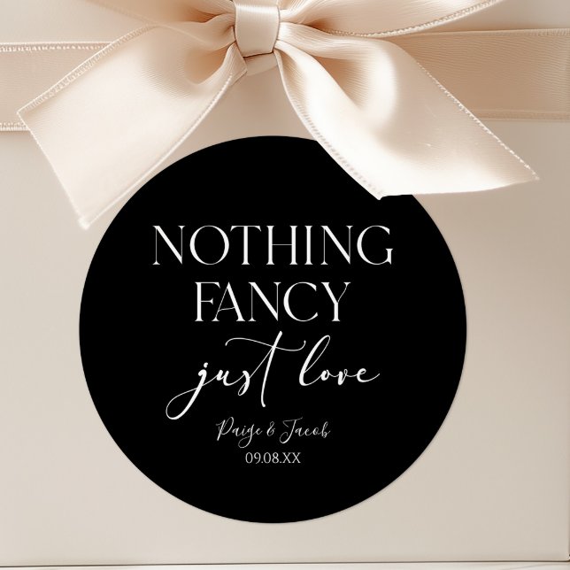 Nichts Extravagant nur Liebe Minimalistisch Lässig Runder Aufkleber (Von Creator hochgeladen)