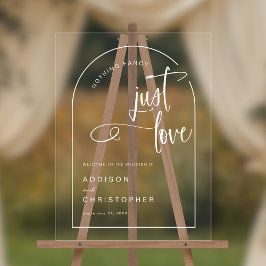 Nichts Extravagant nur Liebe Moderne Hochzeitswill Acrylschild