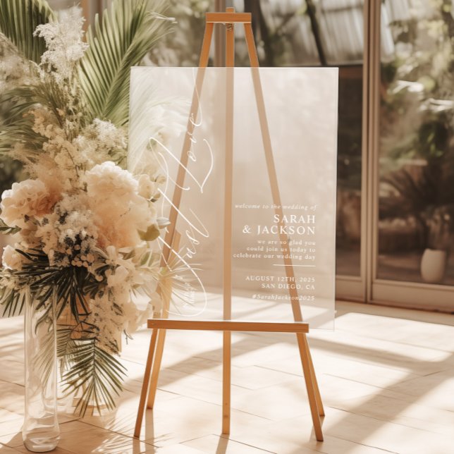 Nichts Extravagant nur Liebe Moderne Hochzeitswill Acrylschild (Von Creator hochgeladen)