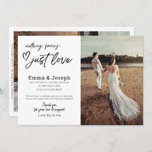 "Nichts extravagant nur Liebe", Modernes Minimalis Ankündigung