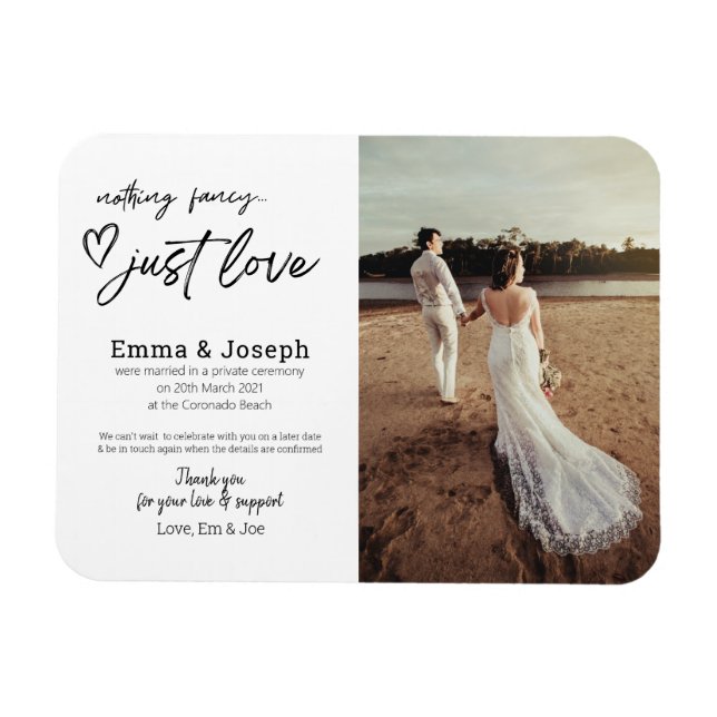 "Nichts extravagant nur Liebe", Modernes Minimalis Magnet (Horizontal)