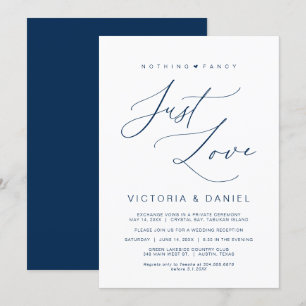 Nichts Extravagant nur Liebe, Navy Blue, Wed Elopt Einladung