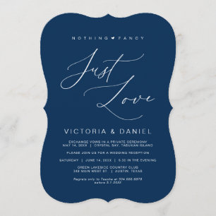 Nichts Extravagant nur Liebe, Navy Blue, Wed Elopt Einladung