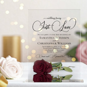 Nichts Extravagant nur Liebe Posh Burgund Rose Hoc Acryleinladungen