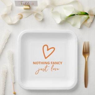 Nichts Extravagant nur Liebe Retro 70er Hochzeit Pappteller