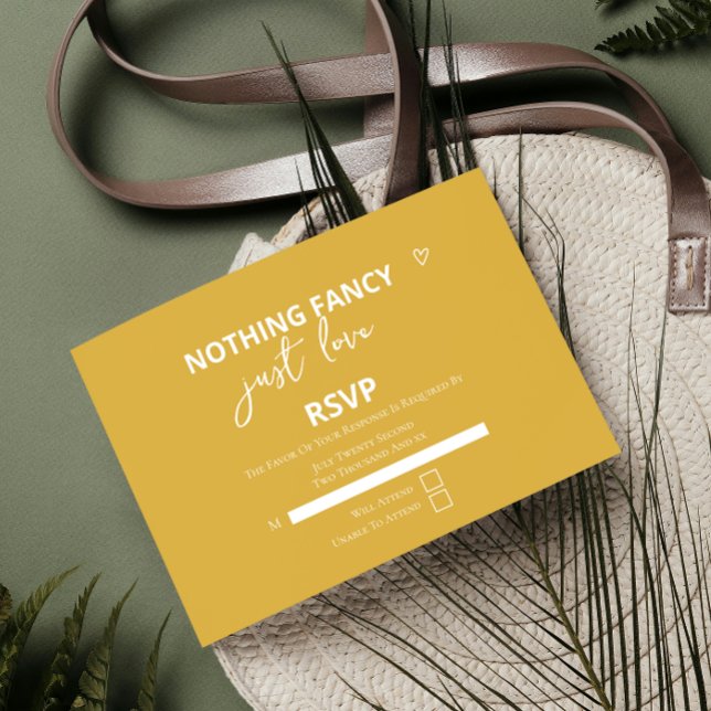 Nichts Extravagant nur Liebe Retro farbenfrohe Hoc RSVP Karte (Nothing Fancy Just Love Retro Colorful Wedding RSVP Cards from Ricaso. Mix & Match collection)