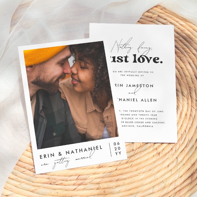 Nichts Extravagant nur Liebe Retro Groovy Hochzeit Einladung (Von Creator hochgeladen)