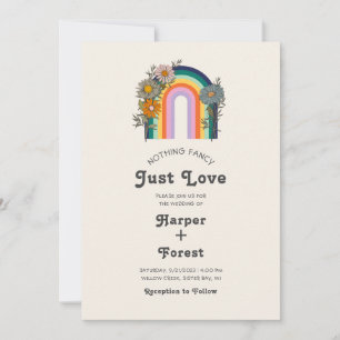 Nichts Extravagant nur Liebe Retro Hochzeit Einladung