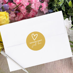 Nichts Extravagant nur Liebe Retro Hochzeit Runder Aufkleber