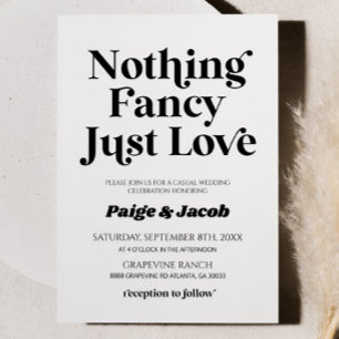 Nichts Extravagant nur Liebe Retro Lässig Hochzeit Einladung