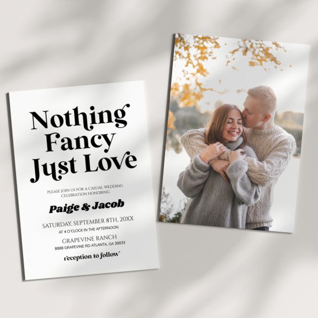 Nichts Extravagant nur Liebe Retro Lässig Hochzeit Einladung (Von Creator hochgeladen)