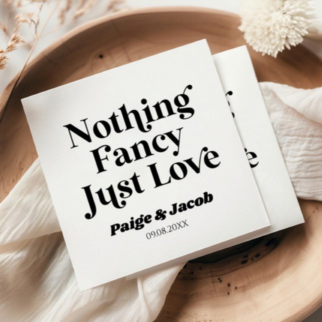 Nichts Extravagant nur Liebe Retro Lässig Hochzeit Serviette (Von Creator hochgeladen)