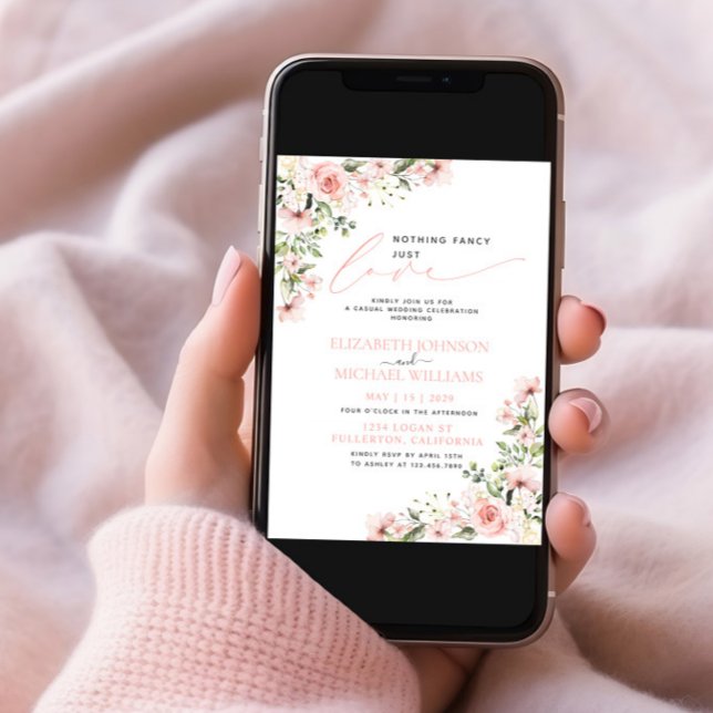 Nichts Extravagant nur Liebe Rosa Foto Hochzeit Einladung (Von Creator hochgeladen)