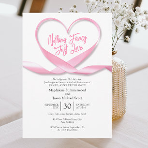 Nichts Extravagant nur Liebe Rosa Herz Ribbon Hoch Einladung