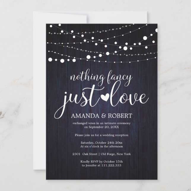 Nichts Extravagant nur Liebe rustikale Hochzeitsei Save The Date (Vorderseite)