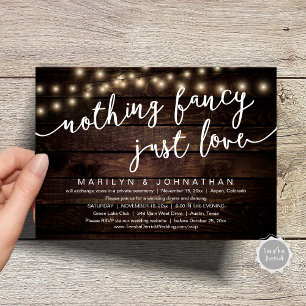 Nichts Extravagant, nur Liebe, rustikales Hochzeit Einladung