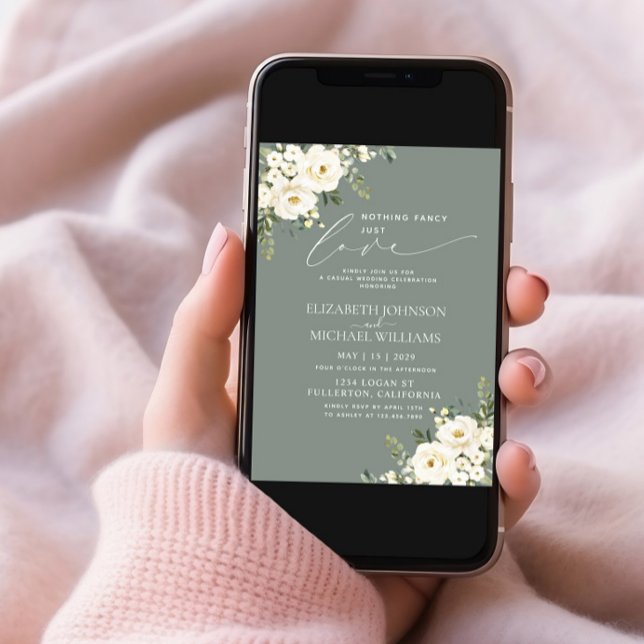 Nichts Extravagant nur Liebe Sage Green Floral Hoc Einladung (Von Creator hochgeladen)