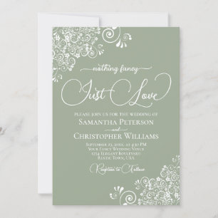 Nichts Extravagant nur Liebe Sage Green Wedding Einladung