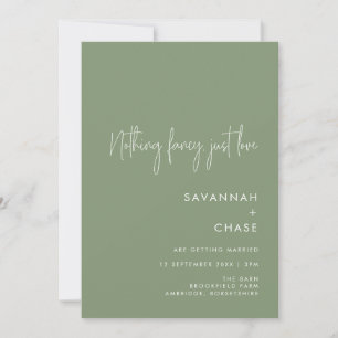Nichts Extravagant nur Liebe Sage Green Wedding Einladung