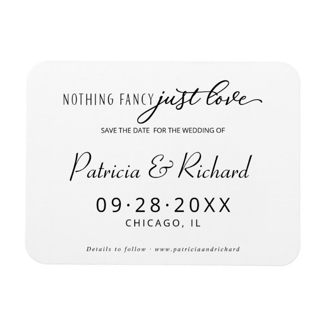 Nichts Extravagant nur Liebe Save the Date Nicht-F Magnet (Horizontal)