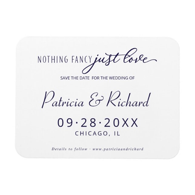 Nichts Extravagant nur Liebe Save the Date Nicht-F Magnet (Horizontal)