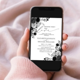 Nichts Extravagant nur Liebe Schwarze Blume Hochze Einladung