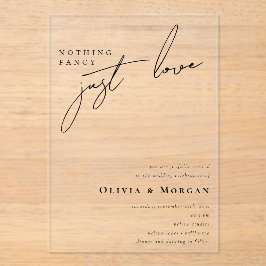 Nichts Extravagant nur Liebe Script Hochzeit Acryleinladungen