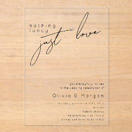 Nichts Extravagant nur Liebe Script Hochzeit Acryleinladungen