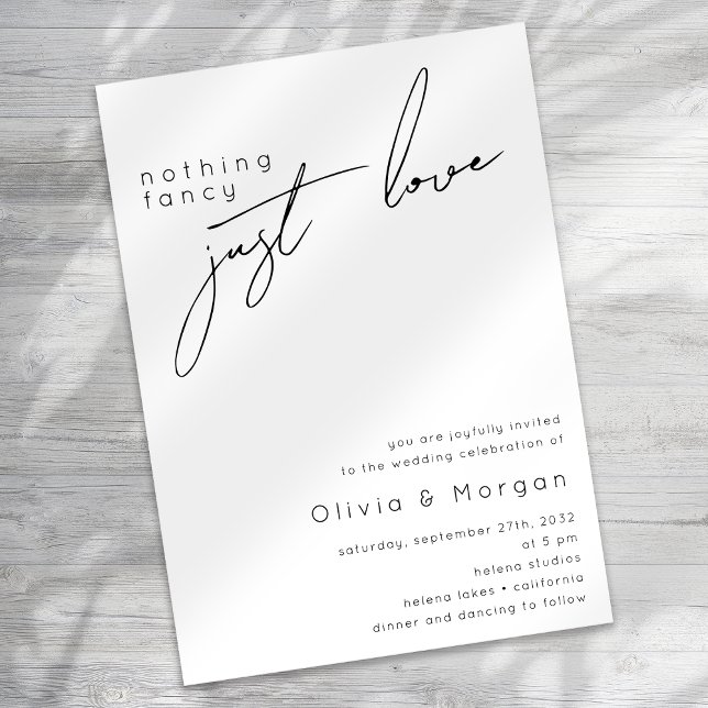 Nichts Extravagant nur Liebe Script Hochzeit Einladung (Von Creator hochgeladen)
