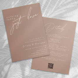 Nichts Extravagant nur Liebe Script QR Code Hochze Einladung