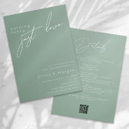 Nichts Extravagant nur Liebe Script QR Code Hochze Einladung