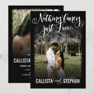 Nichts Extravagant nur Liebe White Black Foto Hoch Einladung