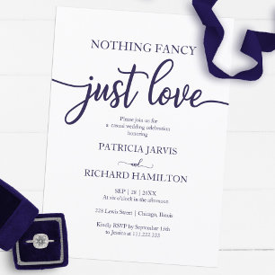 Nichts Extravagante nur Liebe Lässig Hochzeit Navy Einladung