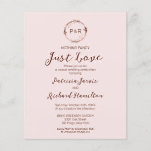 Nichts Extravagantes Mongram Budget Hochzeitseinla