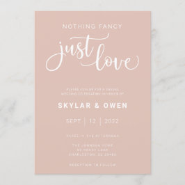 Nichts Extravagantes nur Liebe Hochzeitsempfang Einladung