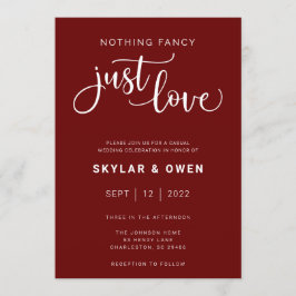 Nichts Extravagantes nur Liebe Hochzeitsempfang Einladung