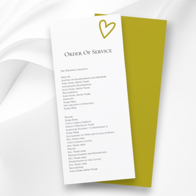 Nichts Extravagantes Service-Farbprogramm Einladung (Nothing Fancy Order of Service Colorful Programs from Ricaso. Retro wedding colors, others available)