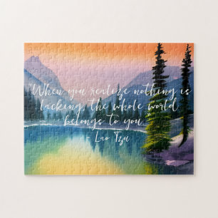 Nichts fehlt an Zen Zitat Friedliche Seenlandschaf Puzzle