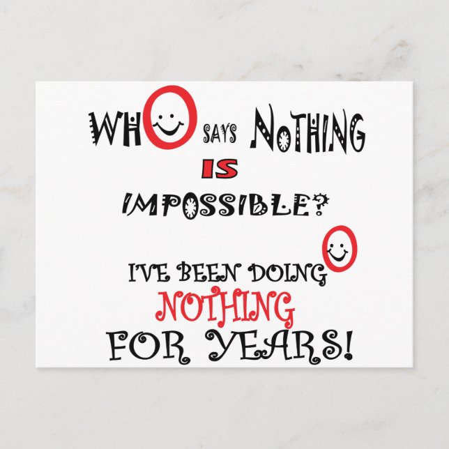 NICHTS FUN GIFT POSTCARD POSTKARTE (Vorderseite)