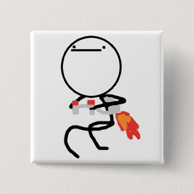 Nichts, hier zu tun rasen Gesicht Meme Button (Vorderseite)